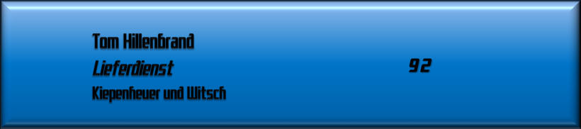 Tom Hillenbrand, Lieferdienst