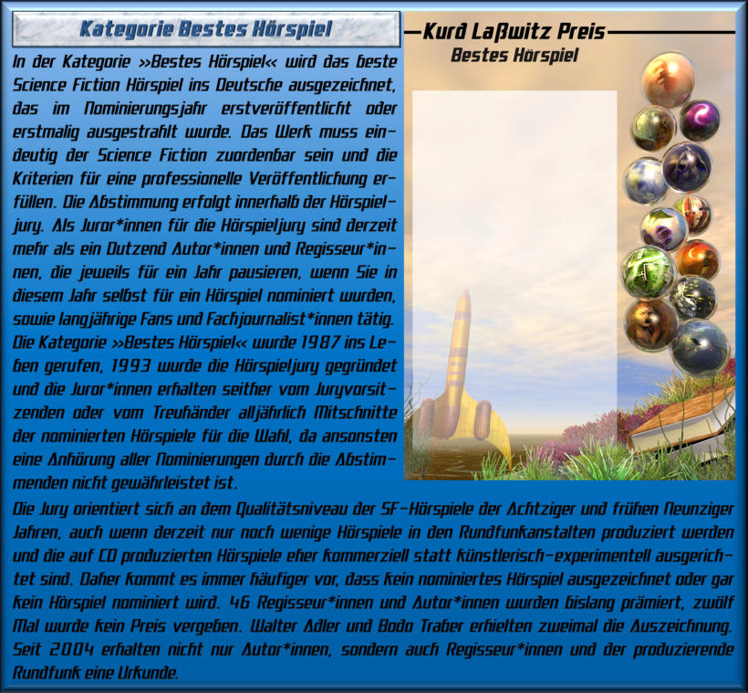 Kategorie Bestes Hörspiel: Erklärungstext